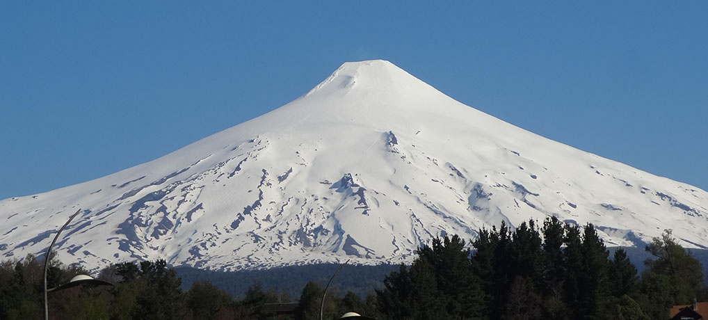 Vulcão Villarrica no Verão